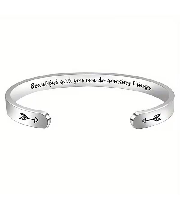 Stainless steel bangle bracelet - beautiful girl