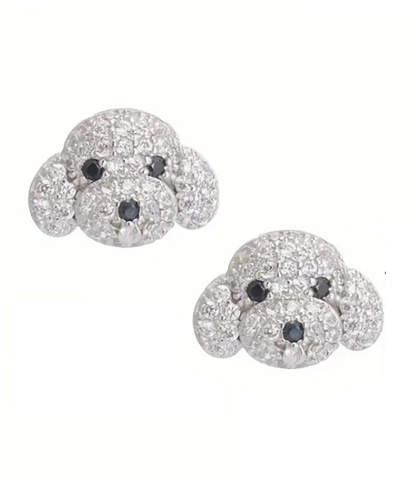 Pet lovers theme dog earring - poodle