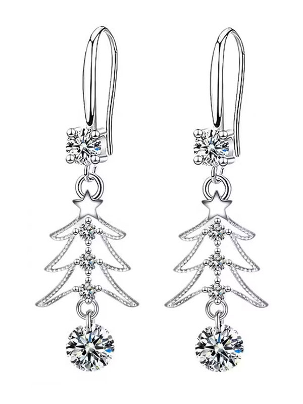 Christmas theme tree earring