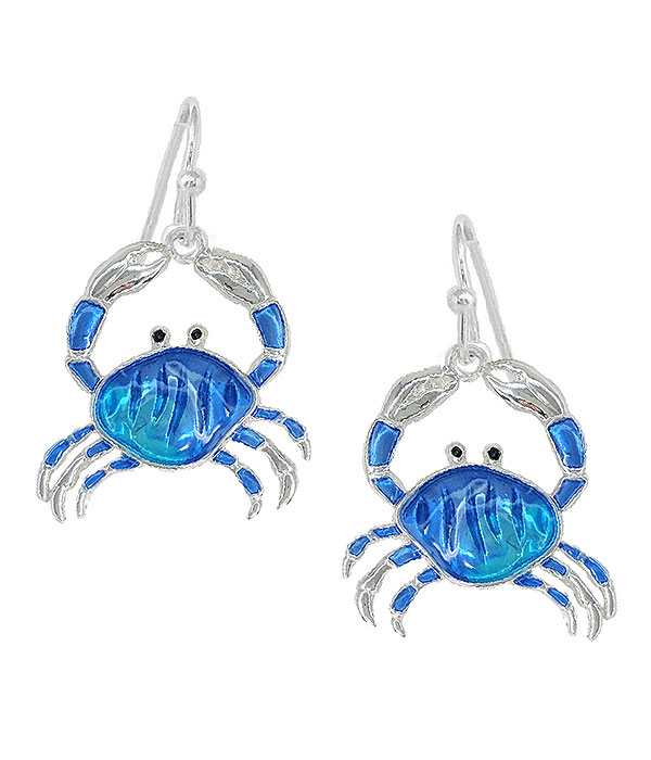 Sealife theme epoxy earring - crab