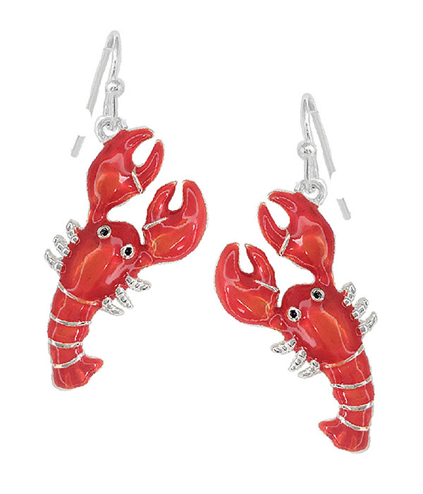 Sealife theme epoxy earring - lobster