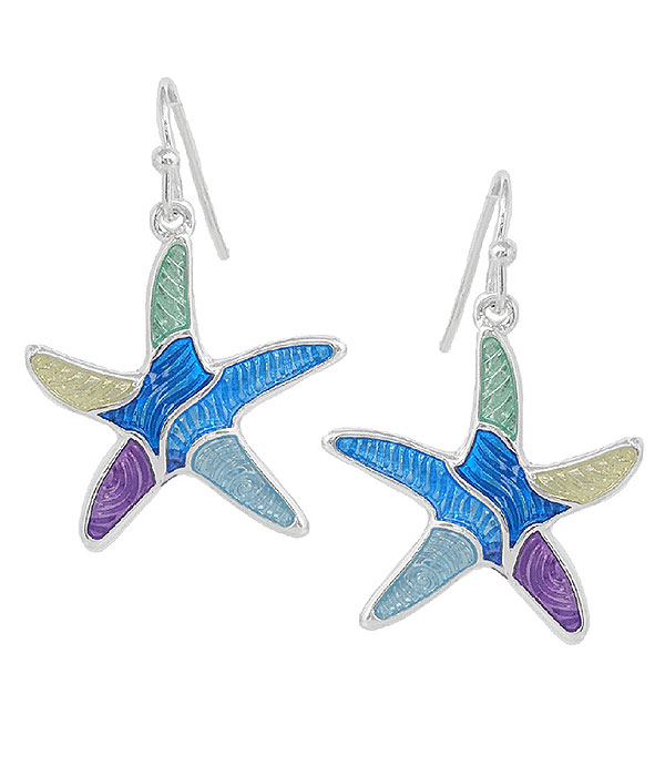 Sealife theme epoxy earring - star fish