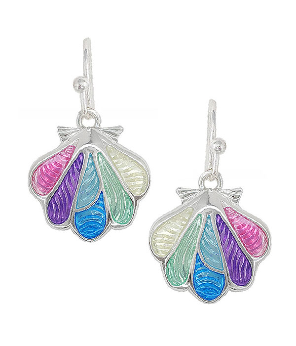 Sealife theme epoxy earring - shell