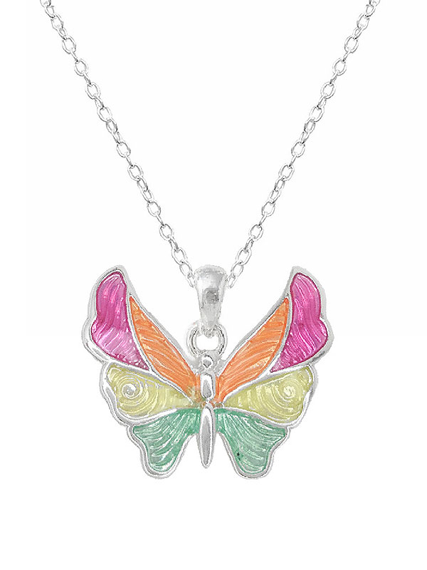 Garden theme epoxy necklace - butterfly