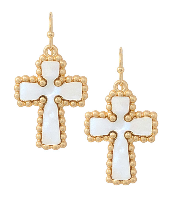 Vintage cross mop earring