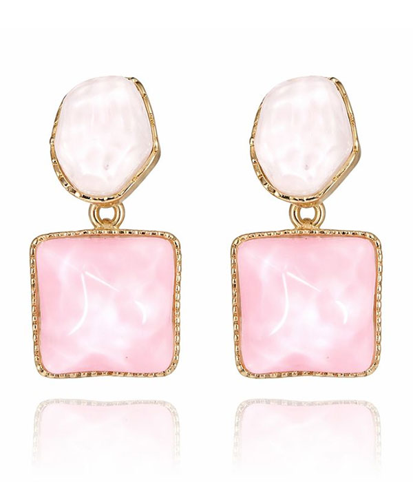 Resin geometric statement earring