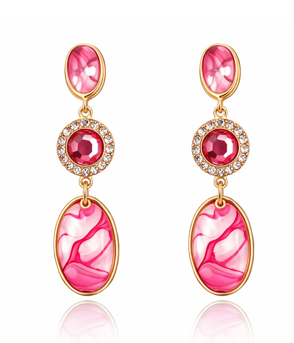 Crystal dangle drop earring