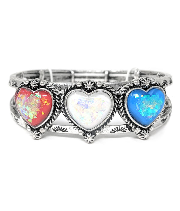 Heart stretch bracelet