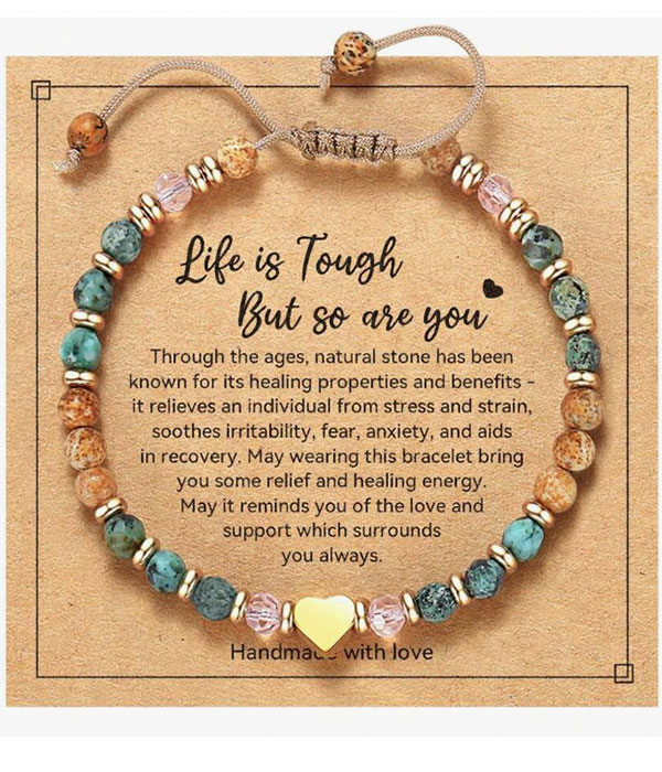 Inspiration pull tie heart bracelet