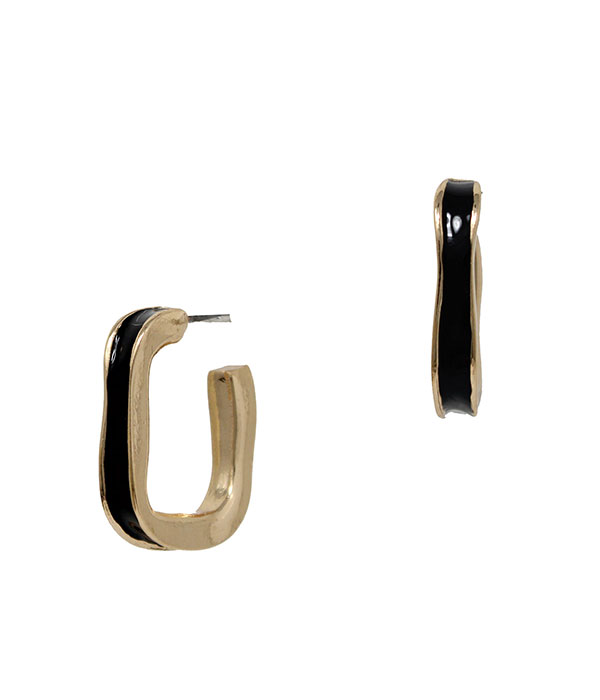 Epoxy huggie hoop earring