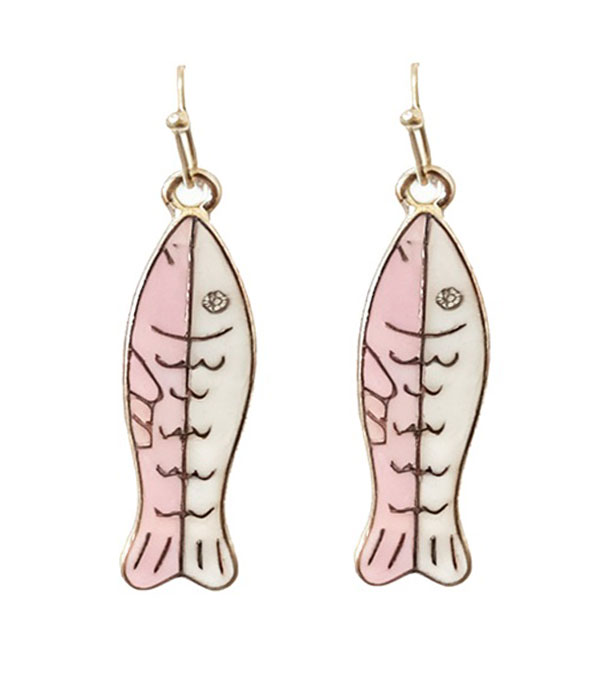 Epoxy fish earring