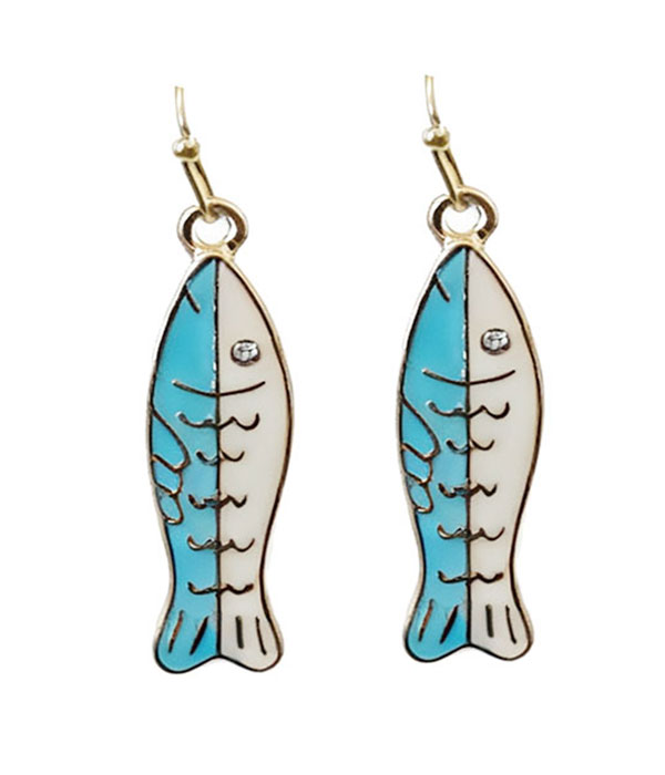 Epoxy fish earring