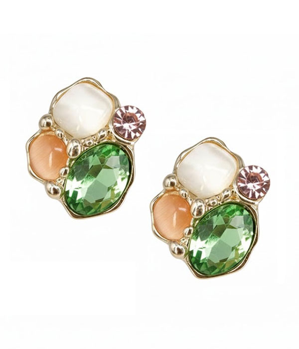 Stone mix earring