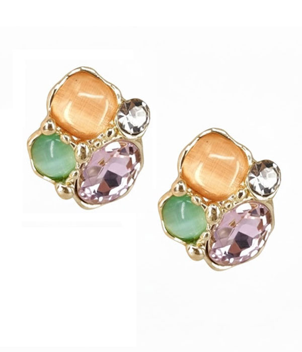 Stone mix earring