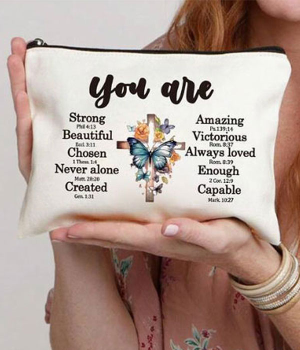 Cosmetic makeup bag - you are beautiful