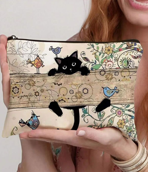 Cosmetic makeup bag - cat