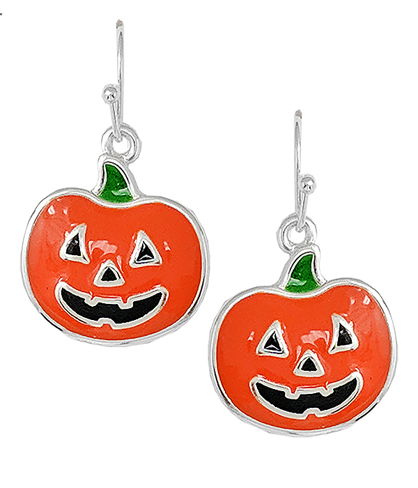 Halloween theme epoxy earring - pumpkin