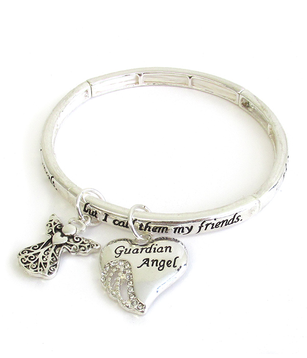 Religious inspiration stretch bracelet - guardian angel