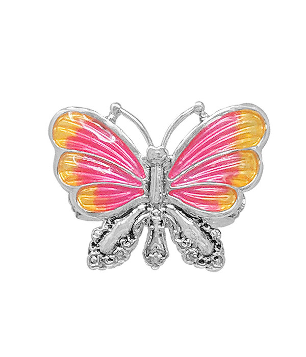 Spoon textured butterfly stretch ring