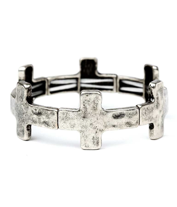 Handmade multi cross link stretch bracelet