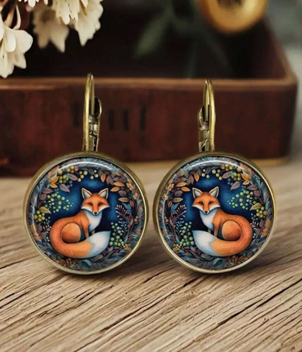 Vintage fox earring