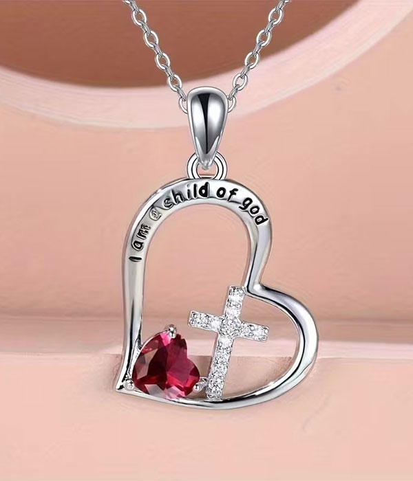 Heart and cross necklace