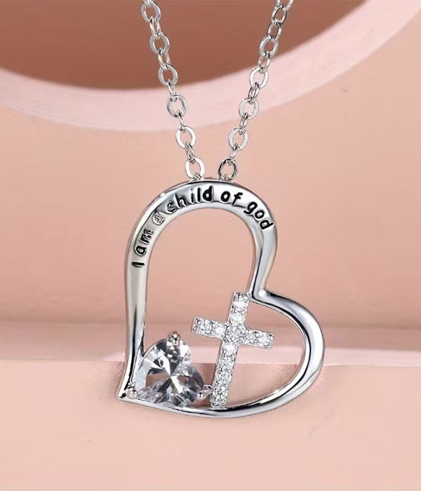 Heart and cross necklace