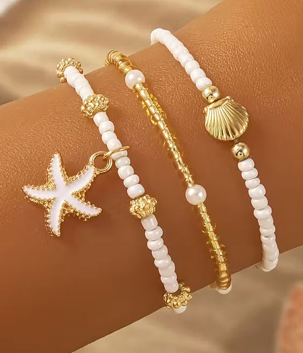 Starfish 3 stretch bracelet set