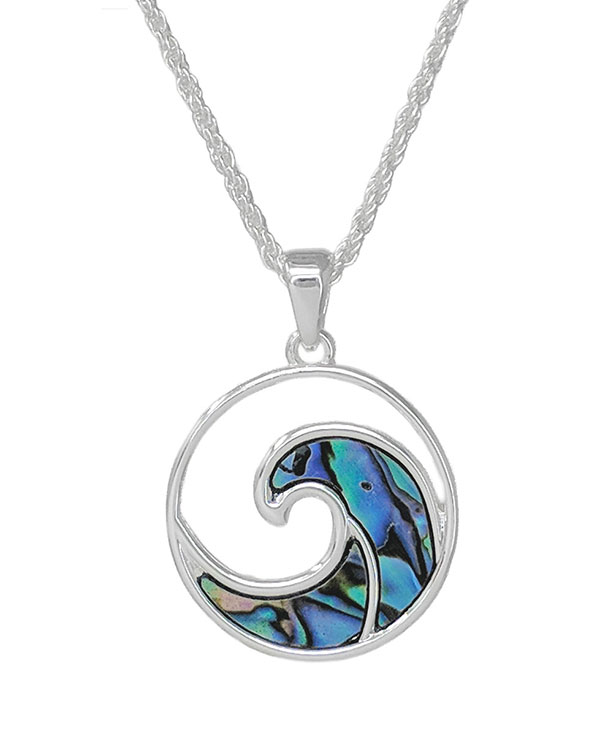 Abalone wave necklace