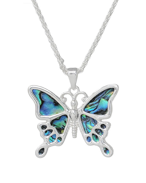 Abalone butterfly necklace