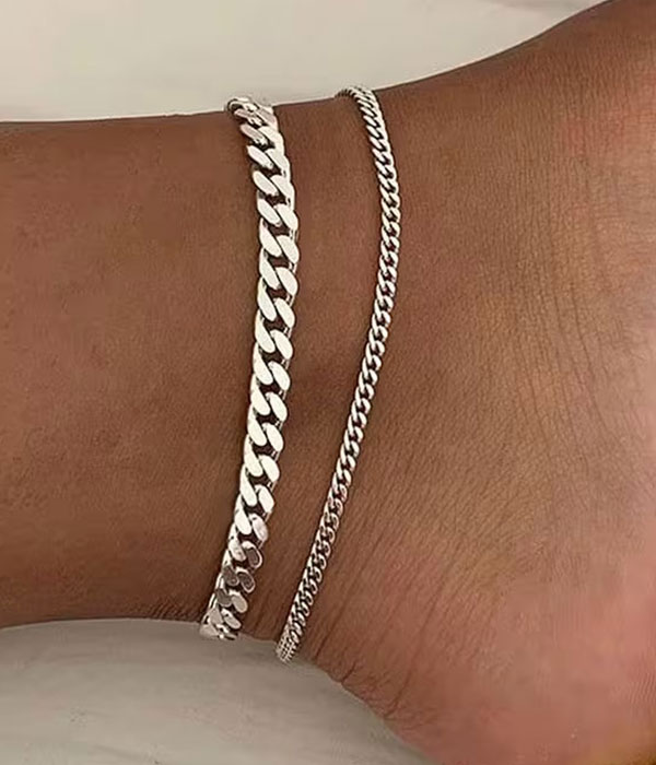 Double layer chain anklet
