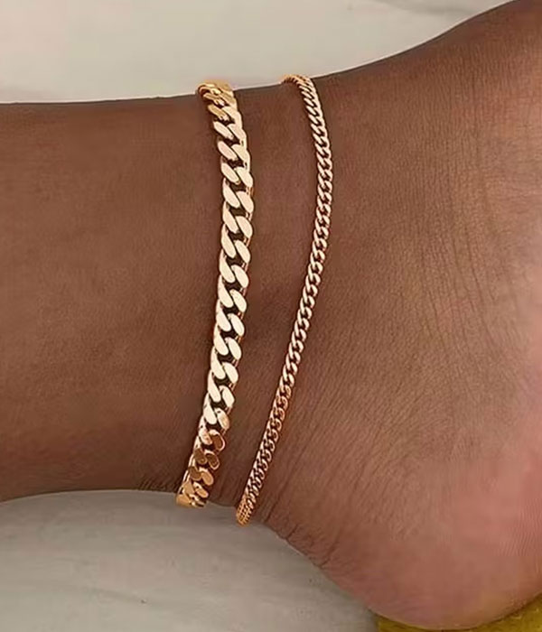 Double layer chain anklet