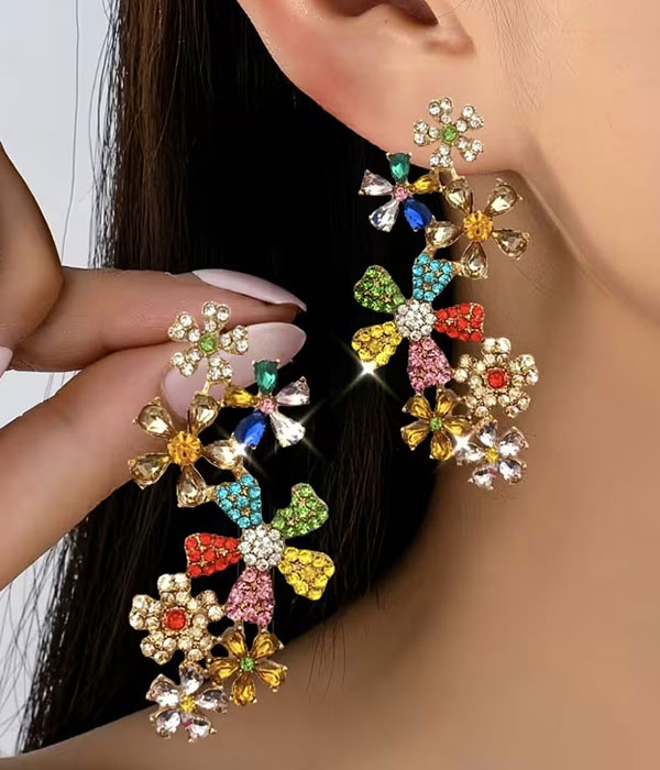 Multi flower mix earring