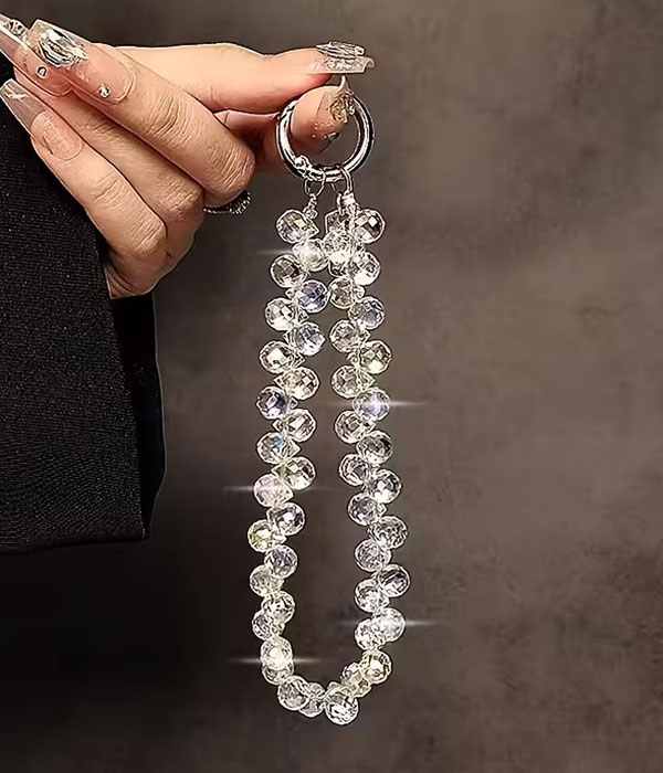 Multi bead wrist strap and key chain