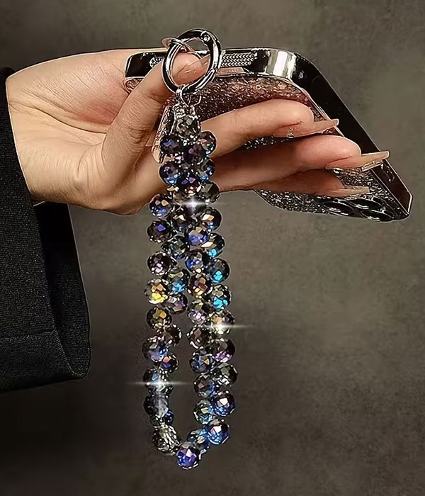 Multi bead wrist strap and key chain