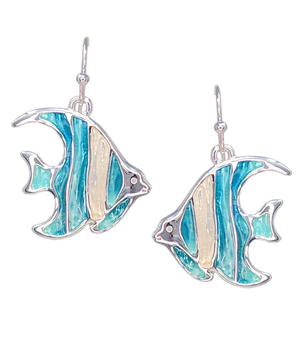 Epoxy tropical fish earring