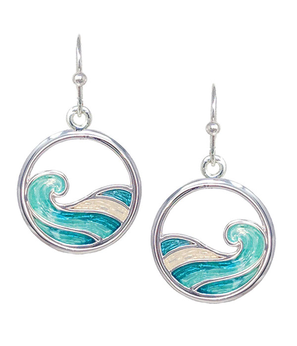 Epoxy wave earring