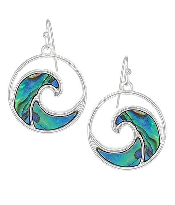 Abalone wave earring