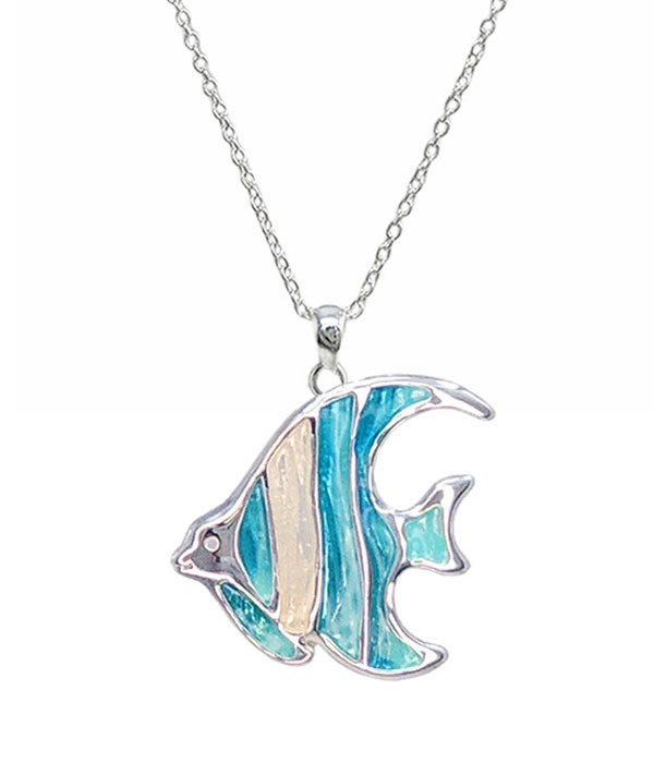 Epoxy tropical fish necklace