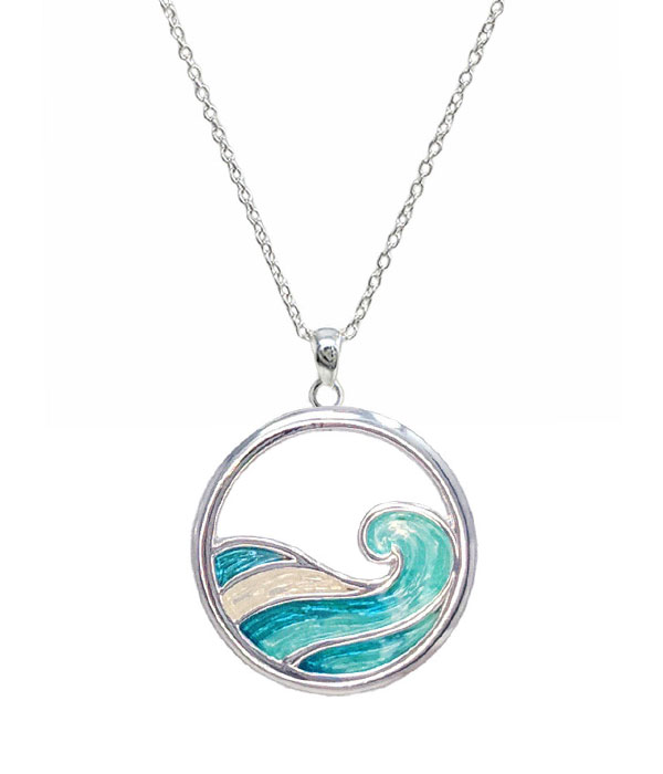 Epoxy wave necklace