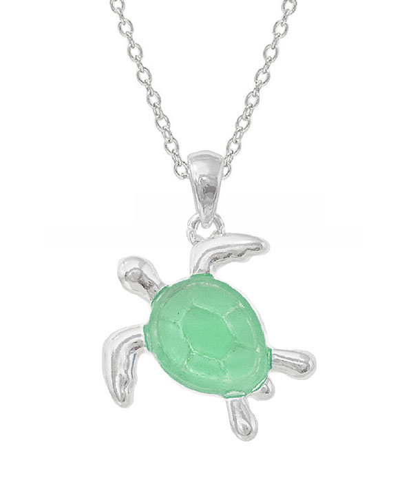 Epoxy turtle necklace