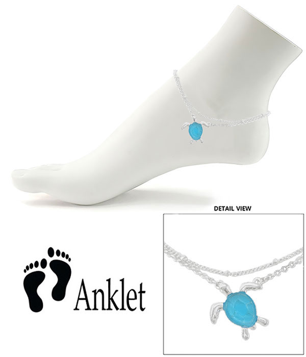 Epoxy turtle anklet