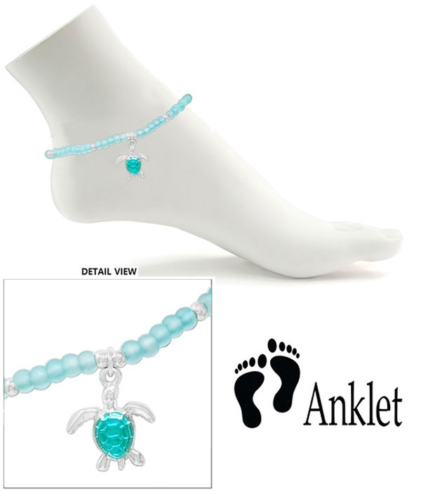 Epoxy turtle anklet