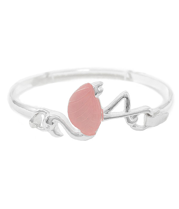 Epoxy flamingo bangle bracelet
