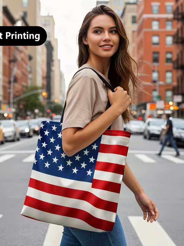 American flag tote bag