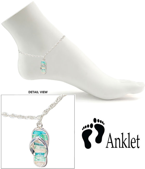 Epoxy flipflop anklet