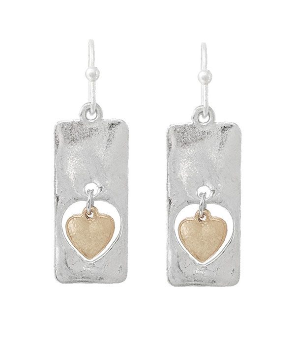 Bar and heart earring