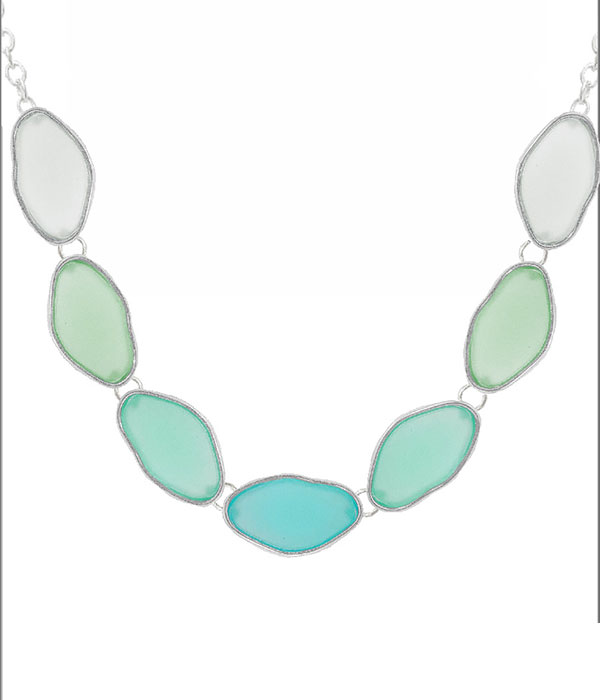 Seaglass link necklace