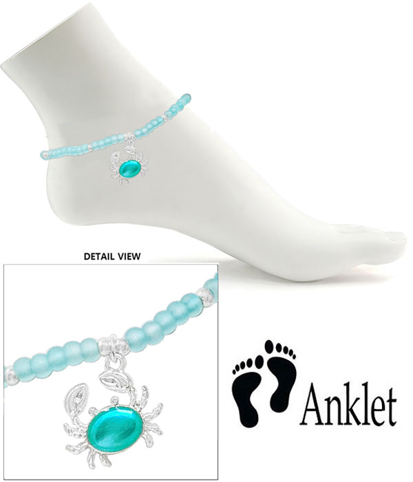 Epoxy glass anklet - crab