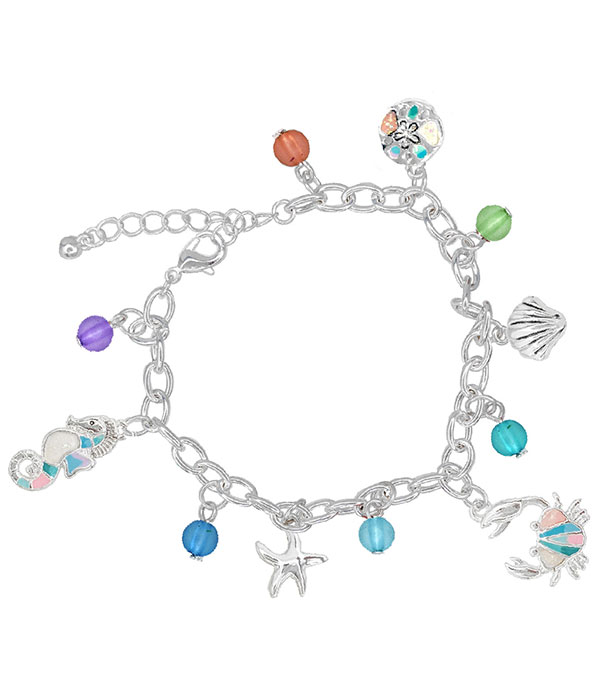 Sealife multi charm bracelet